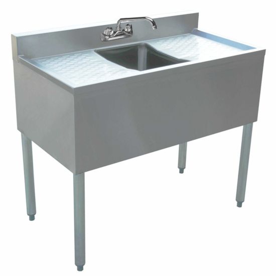 Prepline Stainless Steel 1 Bowl Underbar Hand Sink with Faucet and Two ...