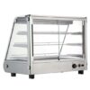 Marchia MHC161 34" Heated Stainless Steel Countertop Display Case with Front Slanted Glass