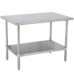 Prepline PWTG-3648 36"D x 48"L Stainless Steel Worktable with Undershelf