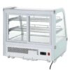 Marchia MDC121-W 28" White Countertop Refrigerated Curved Glass Bakery Display Case with LED Lighting