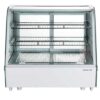 Marchia MDC121-W 28" White Countertop Refrigerated Curved Glass Bakery Display Case with LED Lighting