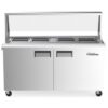 Coldline SMB60 60" Glass Mega Top Refrigerated Salad Bar with Cutting Board and Food Pans