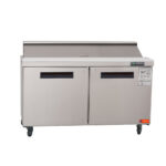 Stainless Steel Double Door Food Prep Table Refrigerator 60 Inches