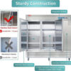 Commercial Reach in 3 door 72 Cu.ft Stainless Steel Upright Refrigerator