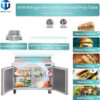 WESTLAKE 60" W 2 Door Refrigerator Sandwich & Salad Prep Table Commercial Mega Top Refrigerator