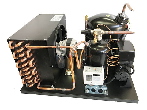 Outdoor Condensing Unit 3/4 HP, Medium Temp, R404A, 115V/1PH Dimension: 21-1/4"W X 15-5/8"D X 11-3/16"H Made In USA. Assembled with QT AKA9462ZXA Compressor. One Year Manufacturer's Warranty On Compressor Performance Type: Reciprocating Application: CBP - Commercial Back Pressure Refrigerant: R-404A Voltage/Frequency: 115V ~ 60Hz 100V ~ 50Hz Refrigeration Capacity Input Power Btu/h kcal/h W W 6250 1575 1831 1325 Efficiency Btu/Wh kcal/Wh W/W 4.72 1.19 1.38 EVAP TEMP COND TEMP AMBIENT TEMP -6.7°C (20°F) 49°C (120°F) 35°C (95°F) RETURN GAS LIQUID TEMP 4.4°C (40°F) 49°C (120°F)